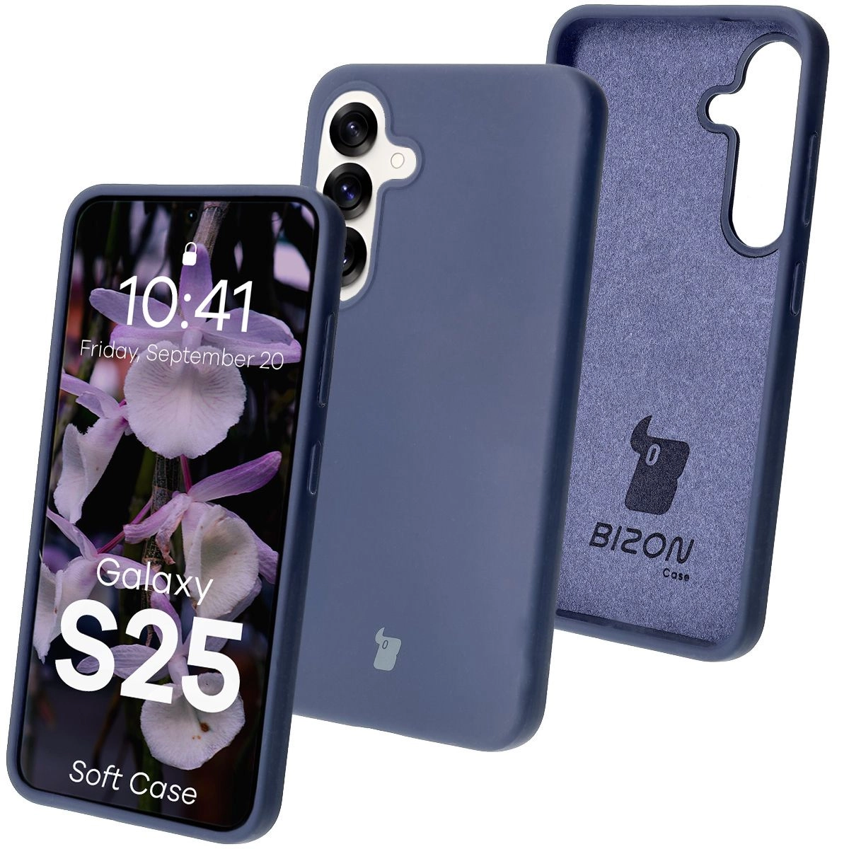 Etui Bizon Silikonowe Soft do Galaxy S25 Ciemno-niebieski