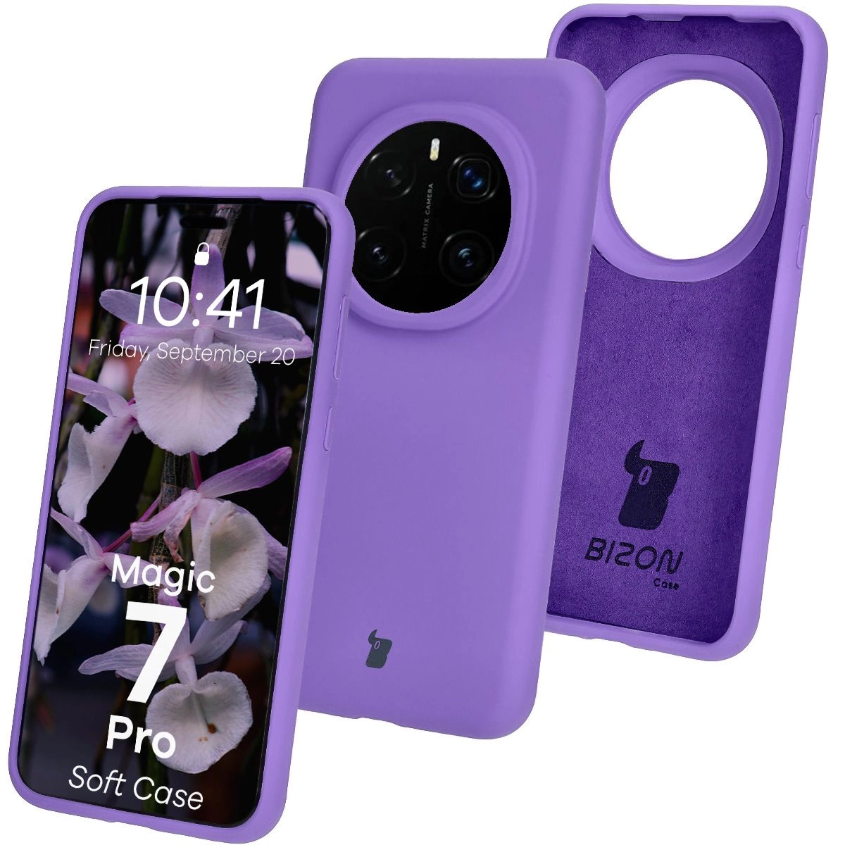 Etui Bizon Silikonowe Soft do Honor Magic7 Pro Fioletowy