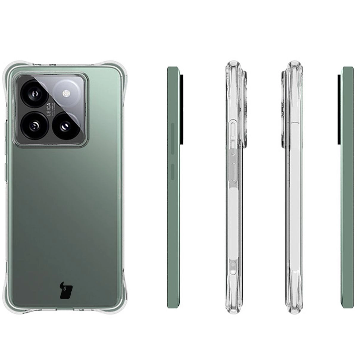 Etui Bizon Elastyczne Salpa do Xiaomi 14T Pro Przezroczysty
