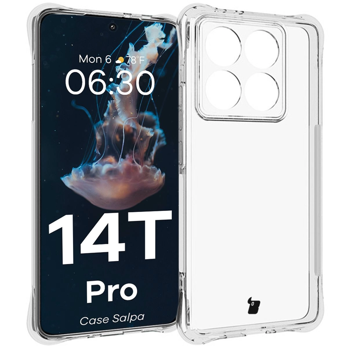 Etui Bizon Elastyczne Salpa do Xiaomi 14T Pro Przezroczysty