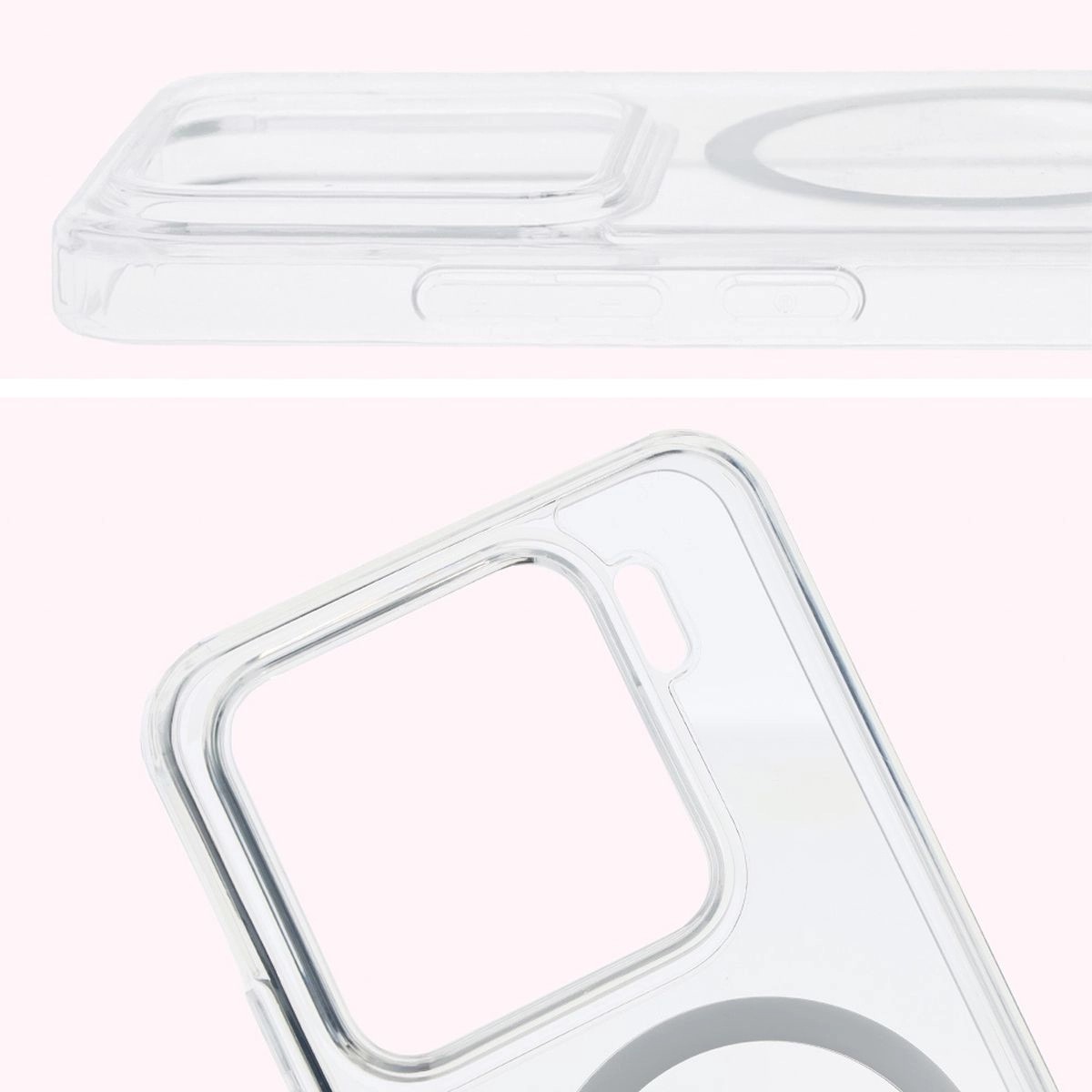 Etui Bizon CrystalO z MagSafe do Xiaomi 15 Przezroczyste