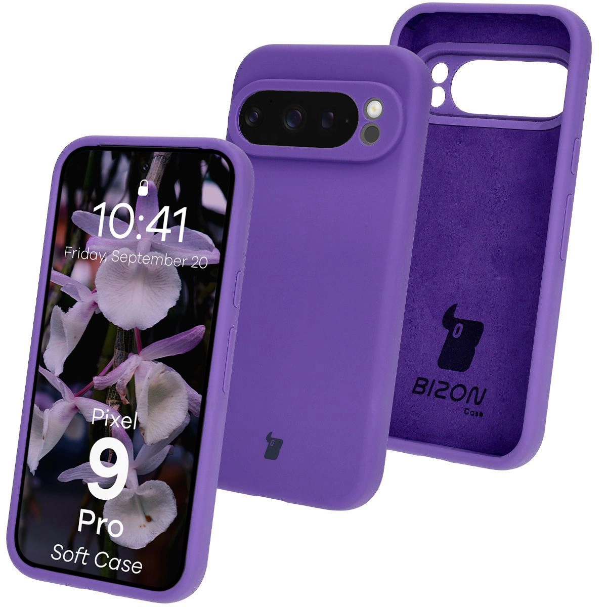 Etui Bizon Silikonowe Soft do Google Pixel 9 Pro Fioletowy
