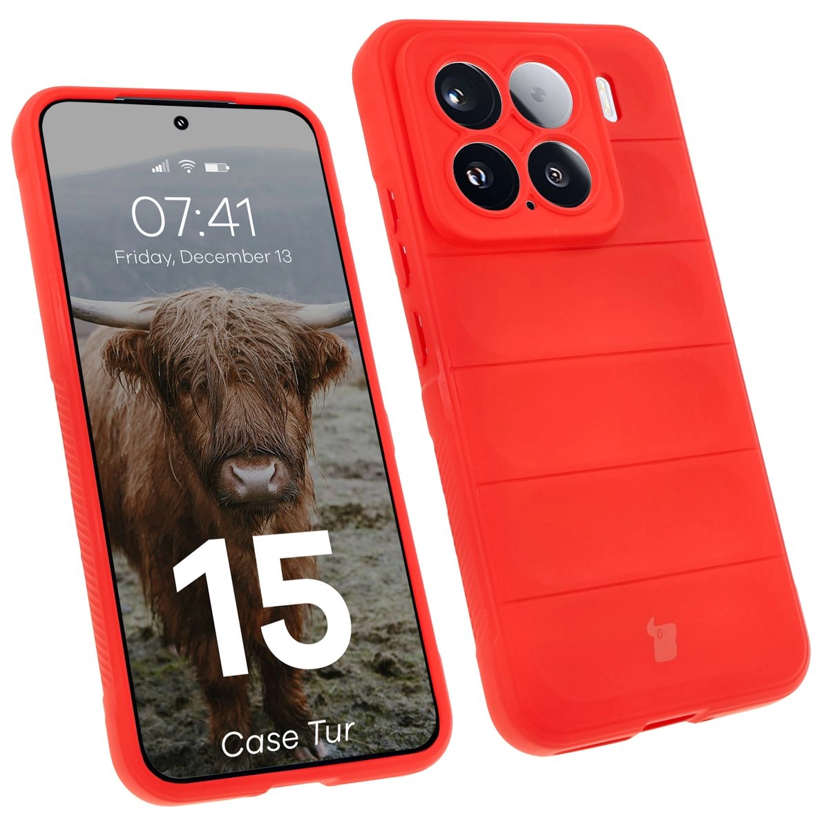 Etui Bizon Tur do Xiaomi 15 Czerwony