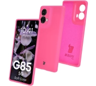 Bizon Silikonowe Soft do Motorola Moto G85 5G Neonowo-różowy