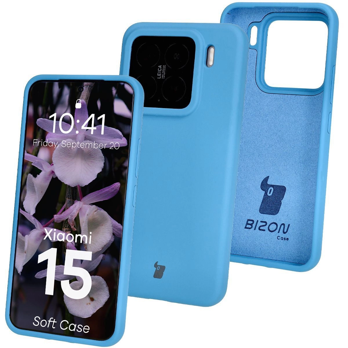 Etui Bizon Silikonowe Soft do Xiaomi 15 Niebieski