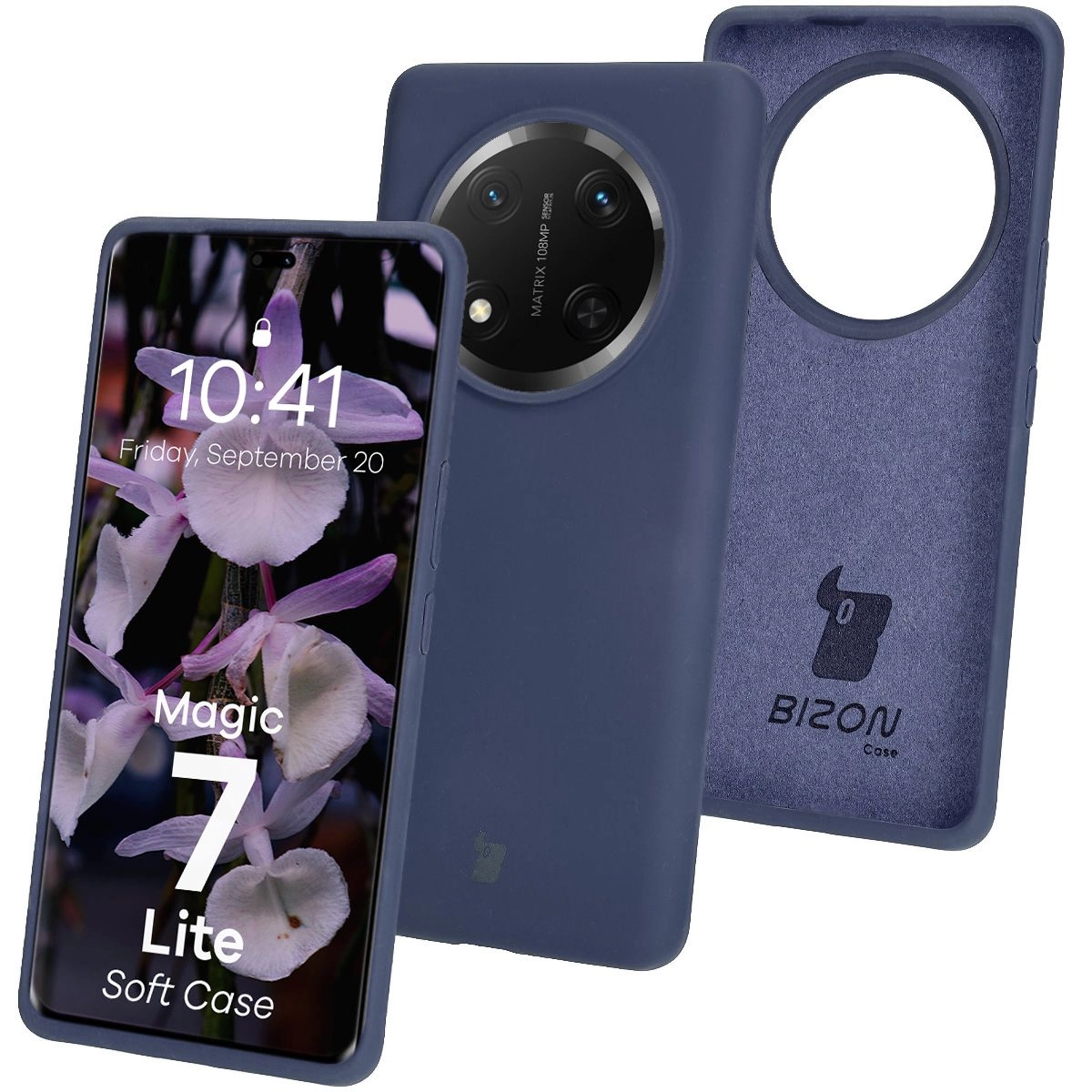 Etui Bizon Silikonowe Soft do Honor Magic7 Lite Ciemno-niebieski