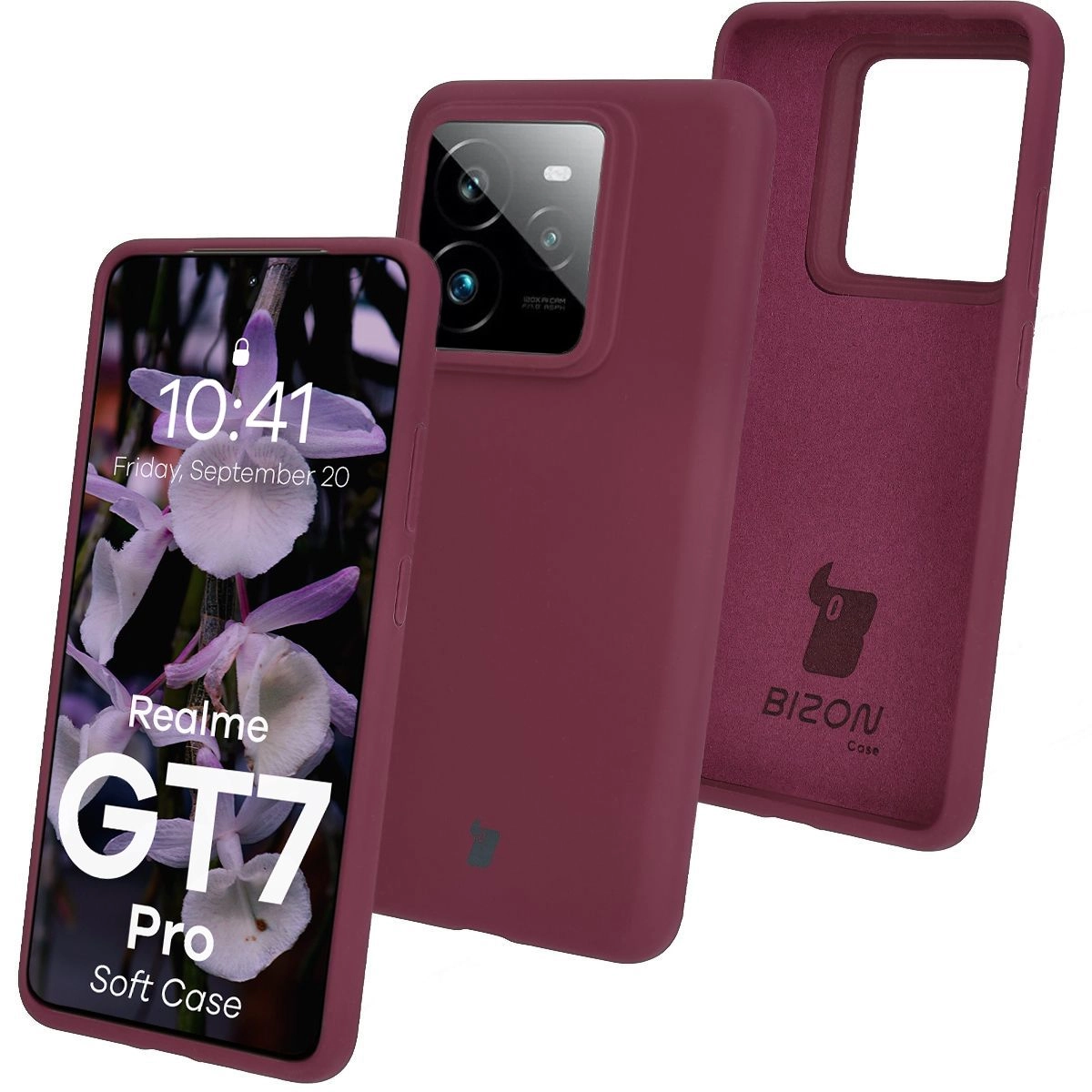 Etui Bizon Silikonowe Soft do Realme GT 7 Pro Ciemno-fioletowy