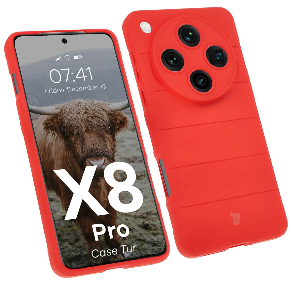 Etui Bizon Tur do Oppo Find X8 Pro Czerwony