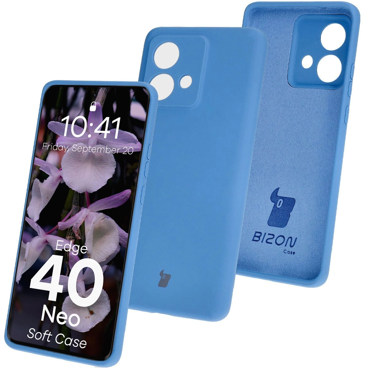 Etui Bizon Silikonowe Soft do Motorola Edge 40 Neo Niebieski