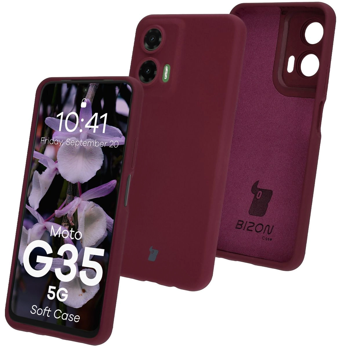 Bizon Silikonowe Soft do Motorola Moto G35 5G Ciemno-fioletowy