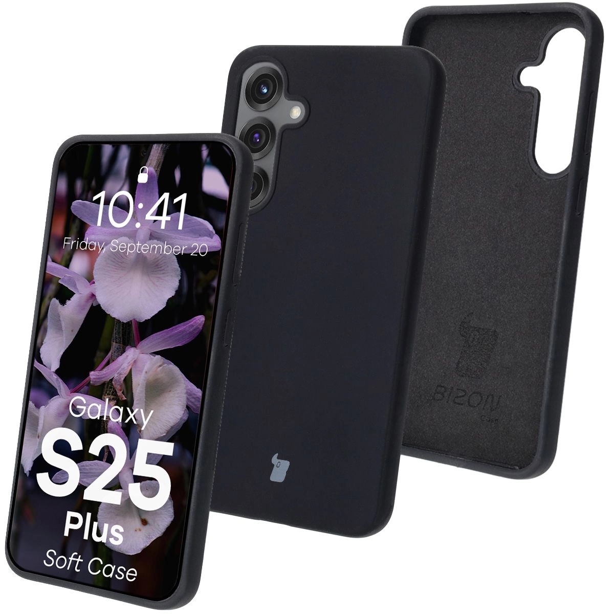 Etui Bizon Silikonowe Soft do Galaxy S25 Plus Czarny