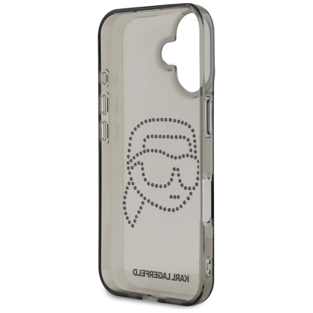 Etui Karl Lagerfeld IML Rhinestones Karl Head do iPhone 16 Czarny
