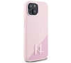 Etui Karl Lagerfeld Silicone Shadow Metal Initial MagSafe do iPhone 15 Różowy