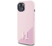 Etui Karl Lagerfeld Silicone Shadow Metal Initial MagSafe do iPhone 15 Różowy