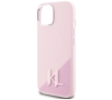Etui Karl Lagerfeld Silicone Shadow Metal Initial MagSafe do iPhone 15 Różowy