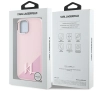 Etui Karl Lagerfeld Silicone Shadow Metal Initial MagSafe do iPhone 15 Różowy