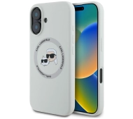 Karl Lagerfeld Silicone Double Heads And Circle MagSafe do iPhone 16 Beżowy