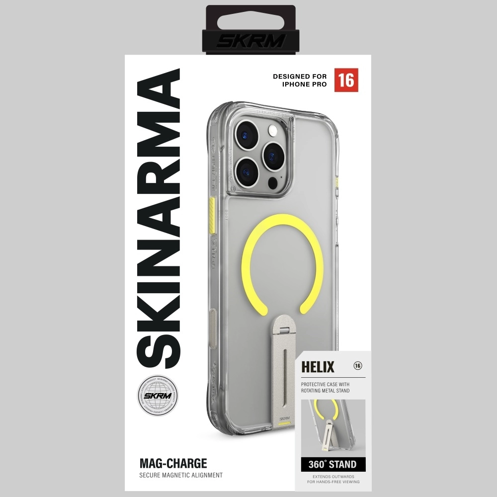Etui Skinarma Helix Magnetic Charging 360 Rotating Stand do iPhone 16 Pro Przezroczysty