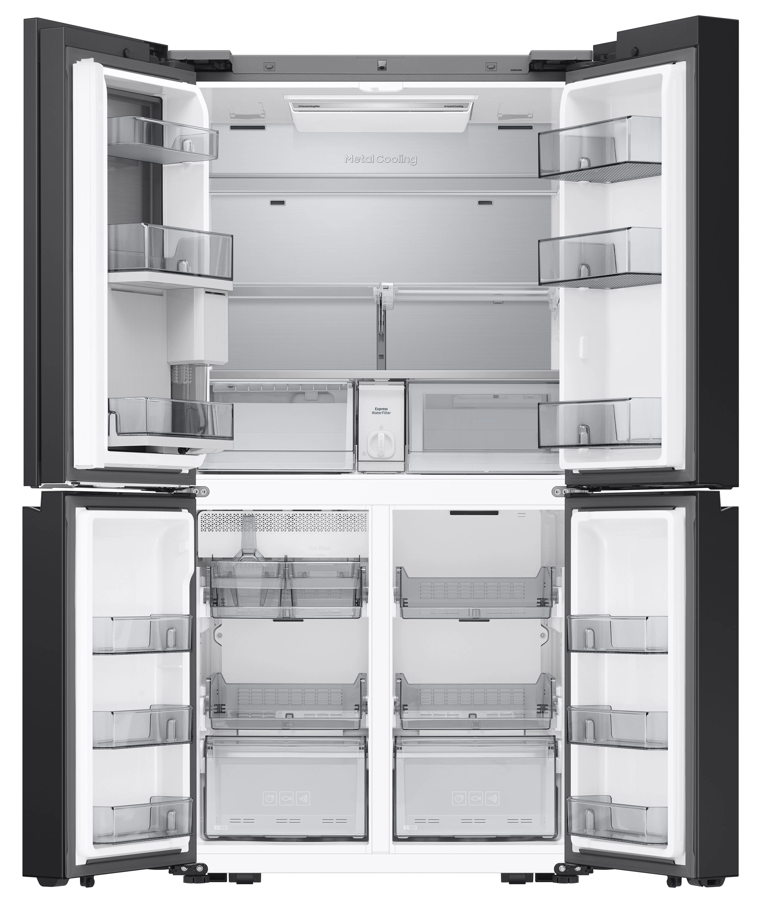 Lodówka Samsung RM90F67CECEO Auto Open Pełny No Frost 185,3cm Kostkarka Zdalne sterowanie Grafitowe szkło