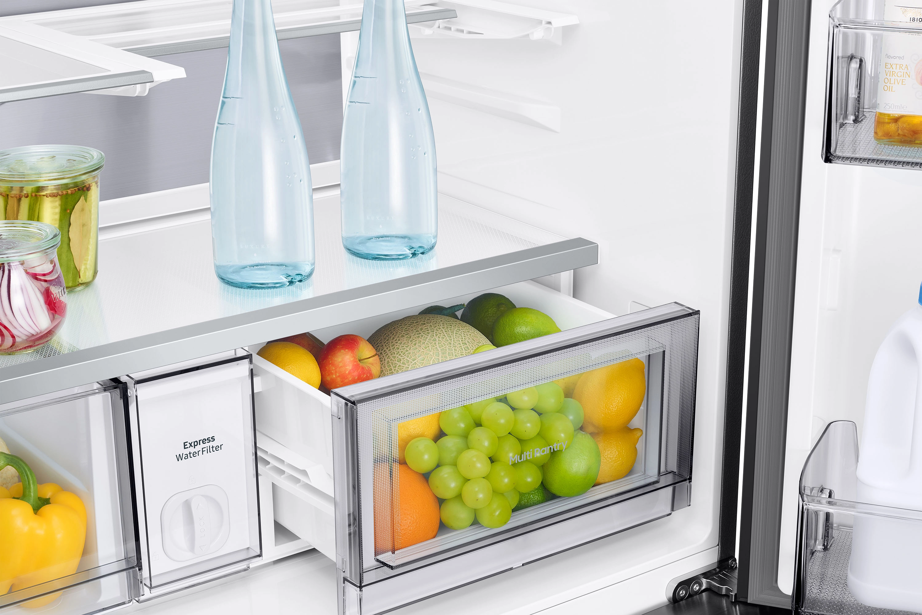 Lodówka Samsung RM90F67CECEO Auto Open Pełny No Frost 185,3cm Kostkarka Zdalne sterowanie Grafitowe szkło