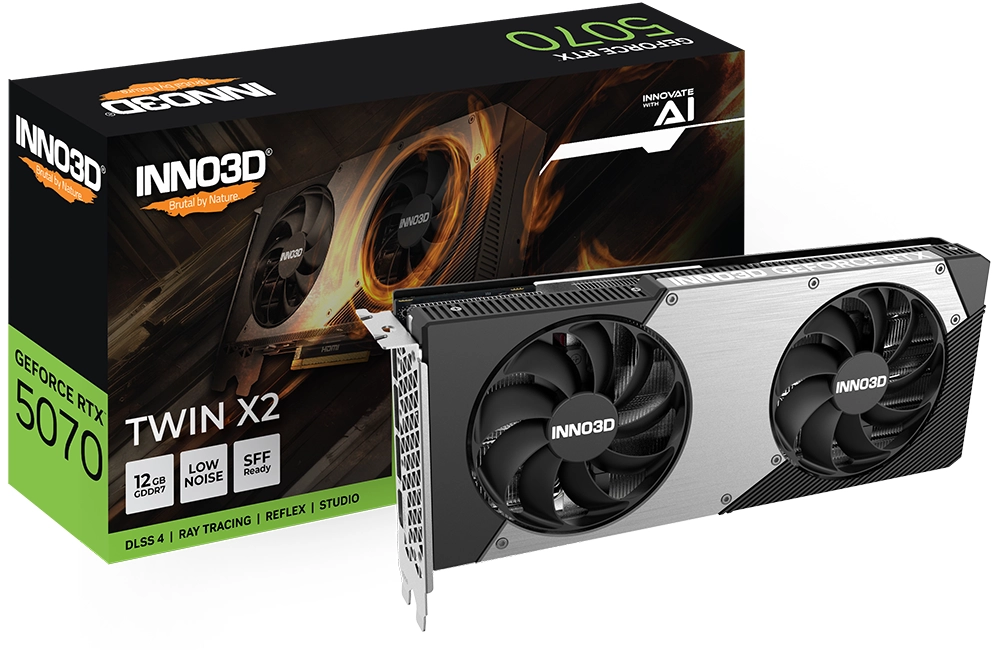 Karta graficzna Inno3D GeForce RTX 5070 Twin X2 OC 12GB GDDR7 192bit DLSS 4