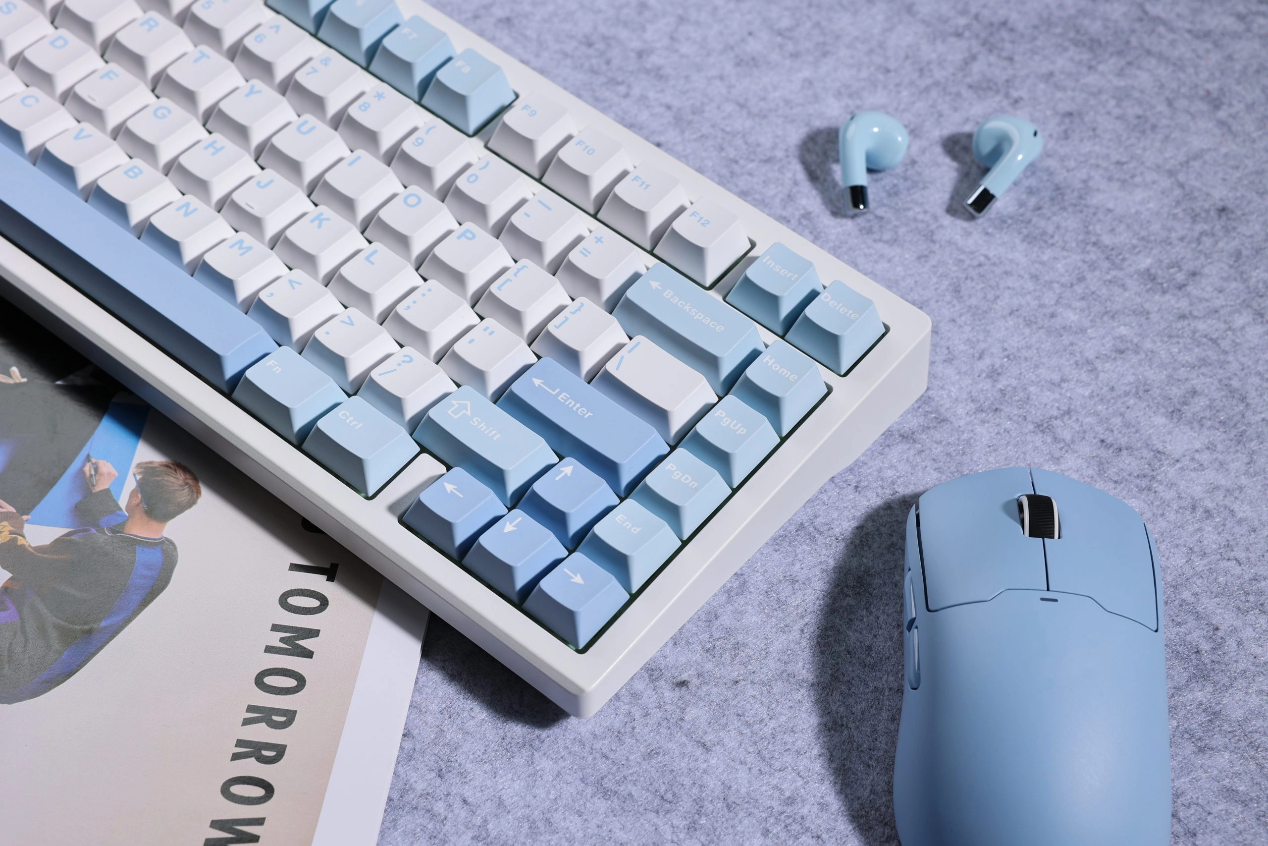 Klawiatura mechaniczna MCHOSE G75 Pro Cabbage Tofu Switch V2 Biało-niebieski