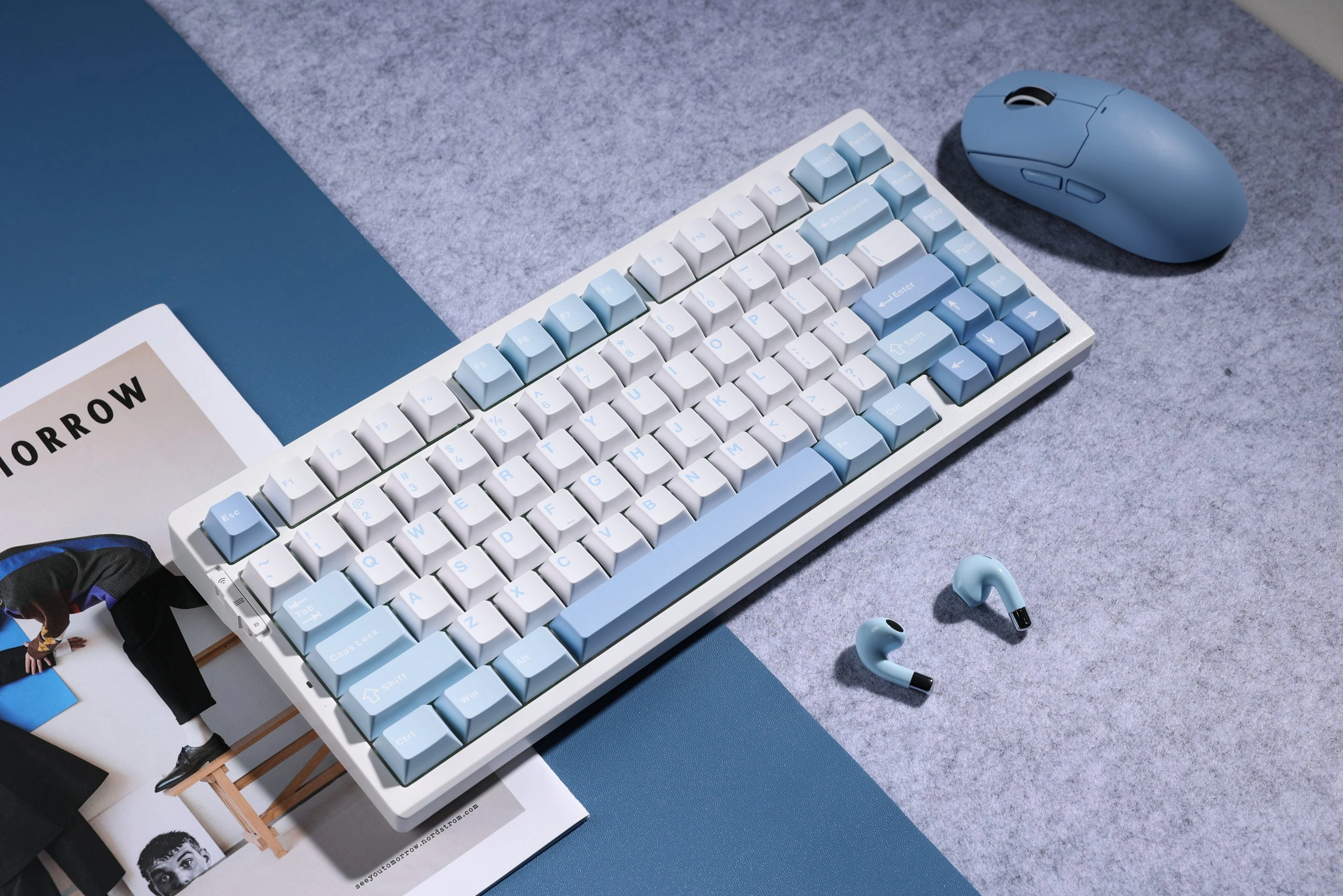 Klawiatura mechaniczna MCHOSE G75 Pro Cabbage Tofu Switch V2 Biało-niebieski