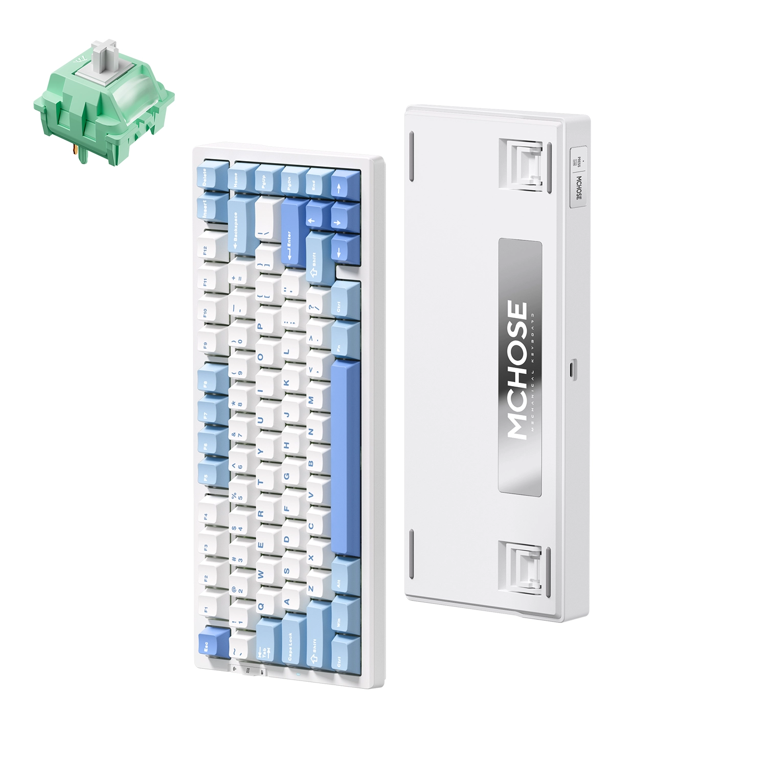 Klawiatura mechaniczna MCHOSE G75 Pro Cabbage Tofu Switch V2 Biało-niebieski