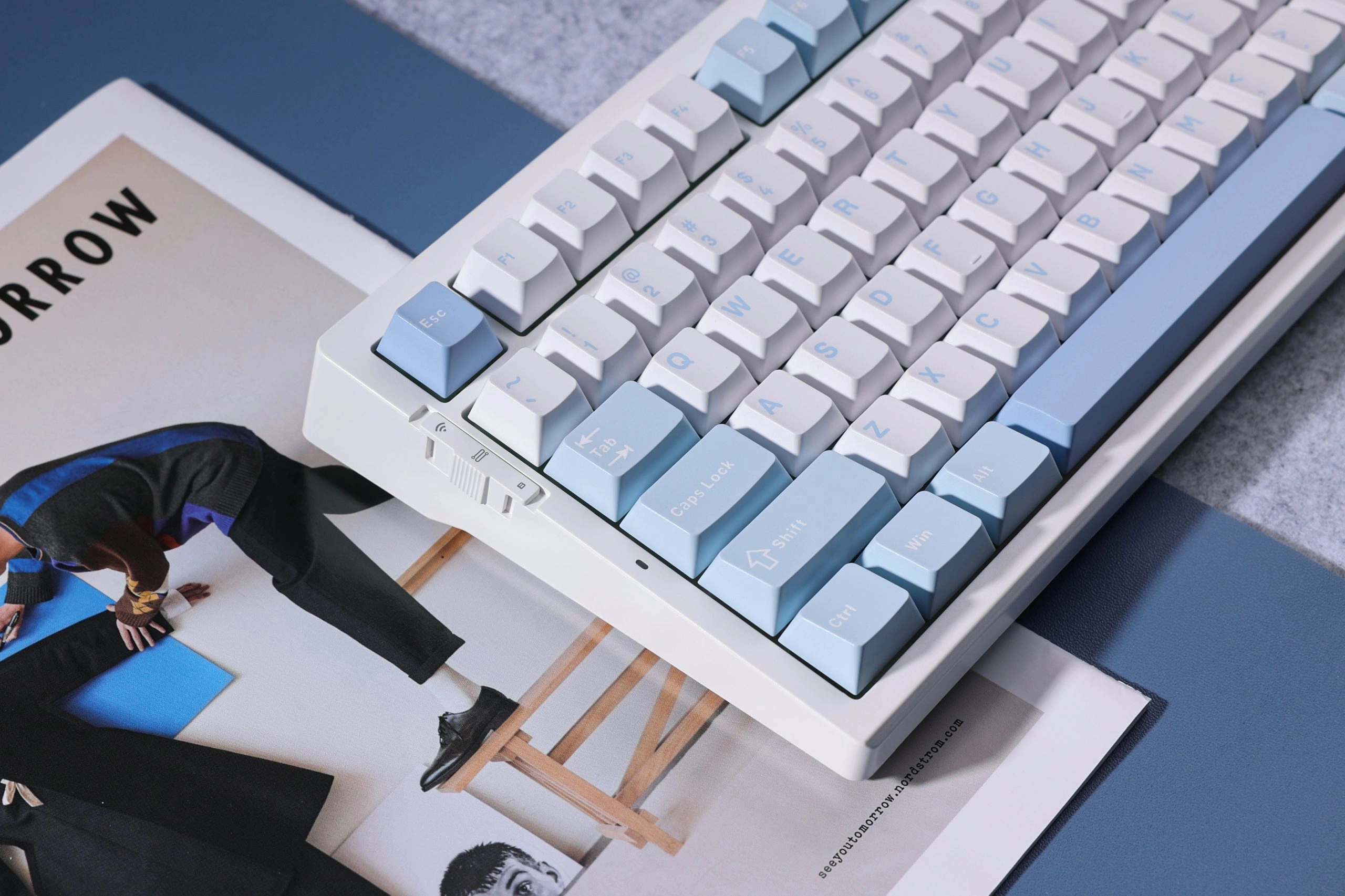 Klawiatura mechaniczna MCHOSE G75 Pro Cabbage Tofu Switch V2 Biało-niebieski