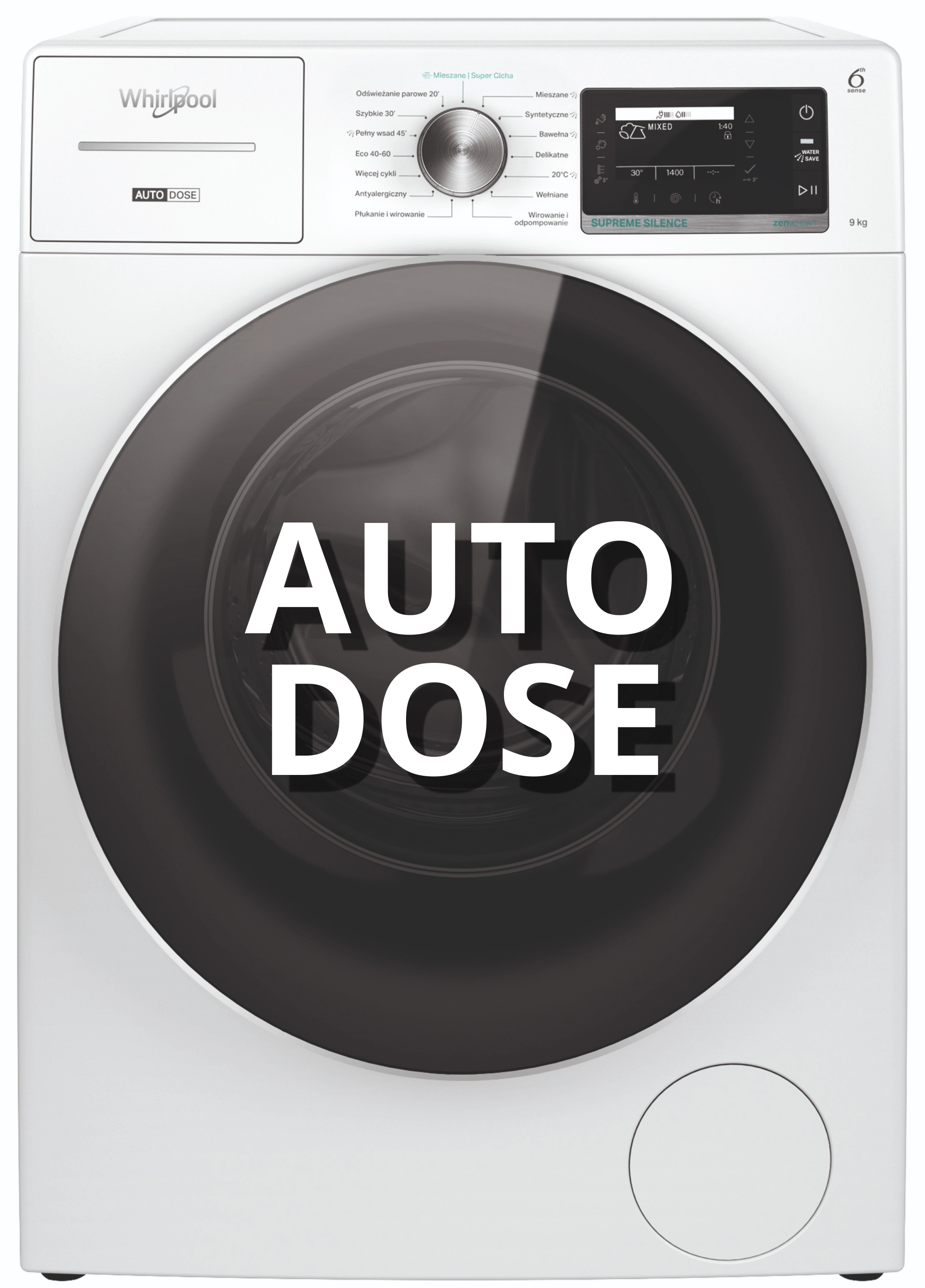Pralka Whirlpool AutoDose W8 99AD Supreme Silence 9kg 1400obr/min