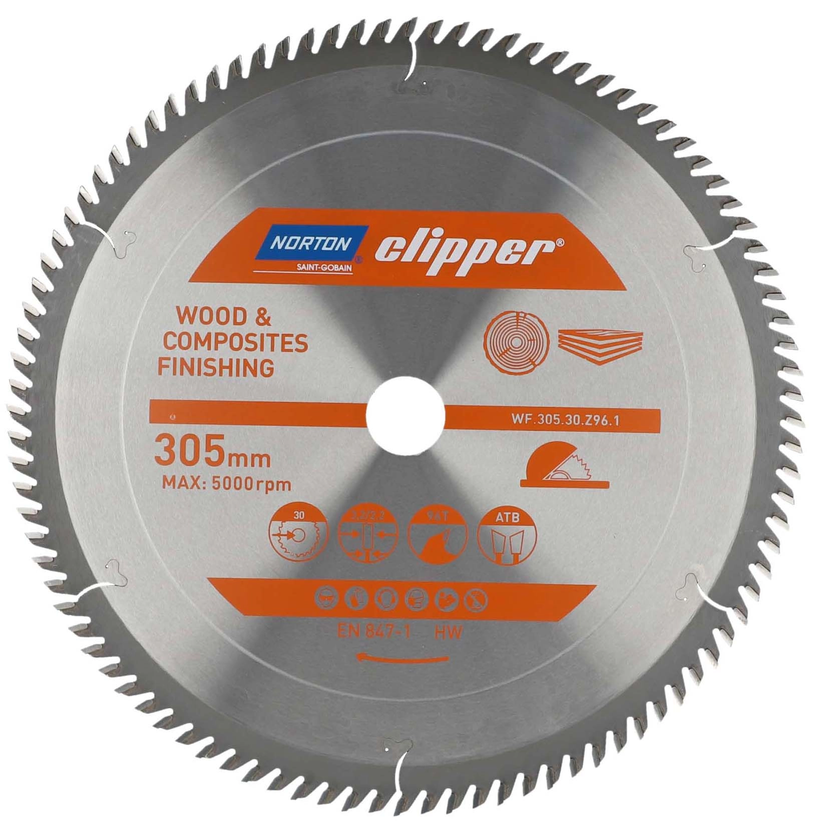 Tarcza TCT Norton Clipper do wykończenia drewna 305mm