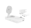 Ładowarka indukcyjna 4smarts QI2 Trident 2w1 + USB-C + ładowarka sieciowa 30W Biały
