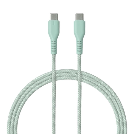 Kabel QUALO USB-C do USB-C 1,5m 3A Miętowy