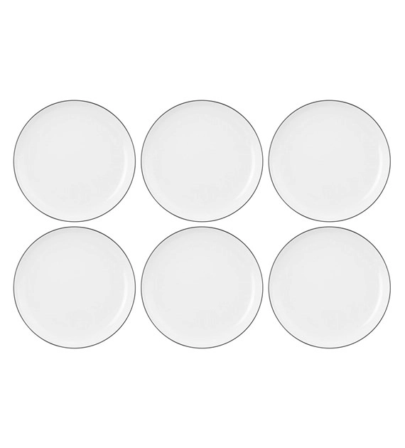 Zestaw talerzy Seltmann Lido Black Line 6 elementów 17cm