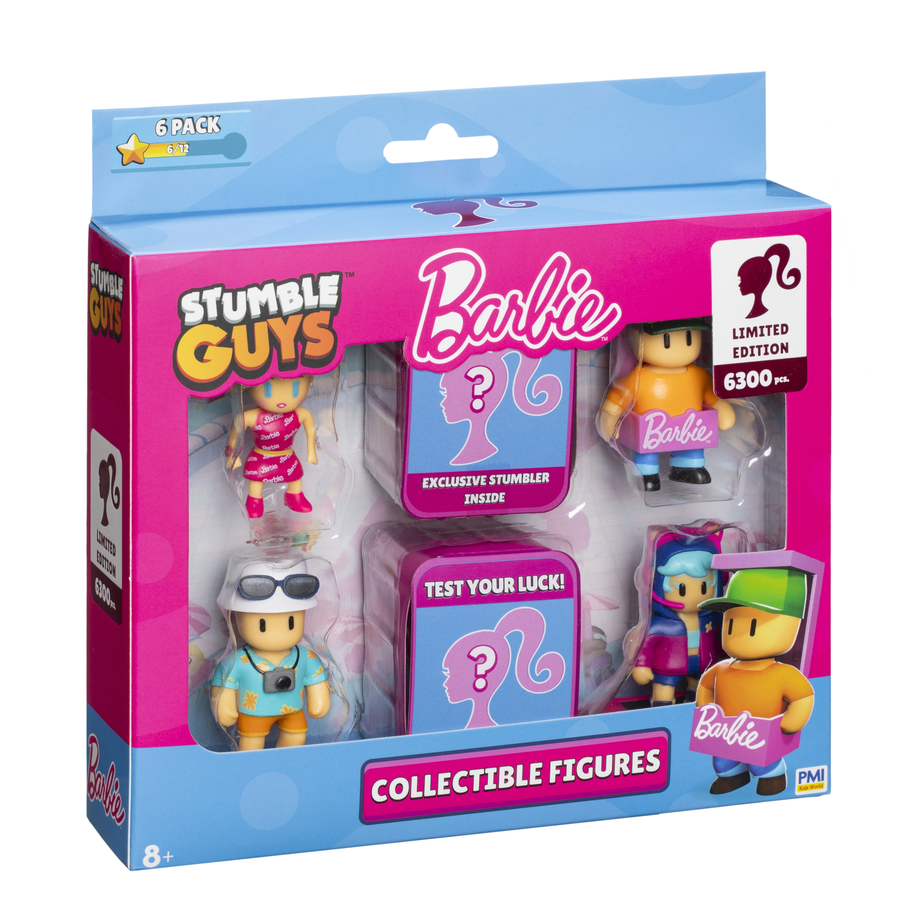 Figurka PMI Kids World Stumble Guys X Barbie Figures - 6 Pack Deluxe Box Ver.A