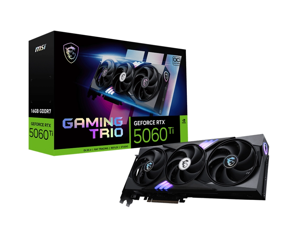 Karta graficzna MSI GeForce RTX 5060 Ti GAMING TRIO OC 16GB GDDR7 128bit DLSS 4