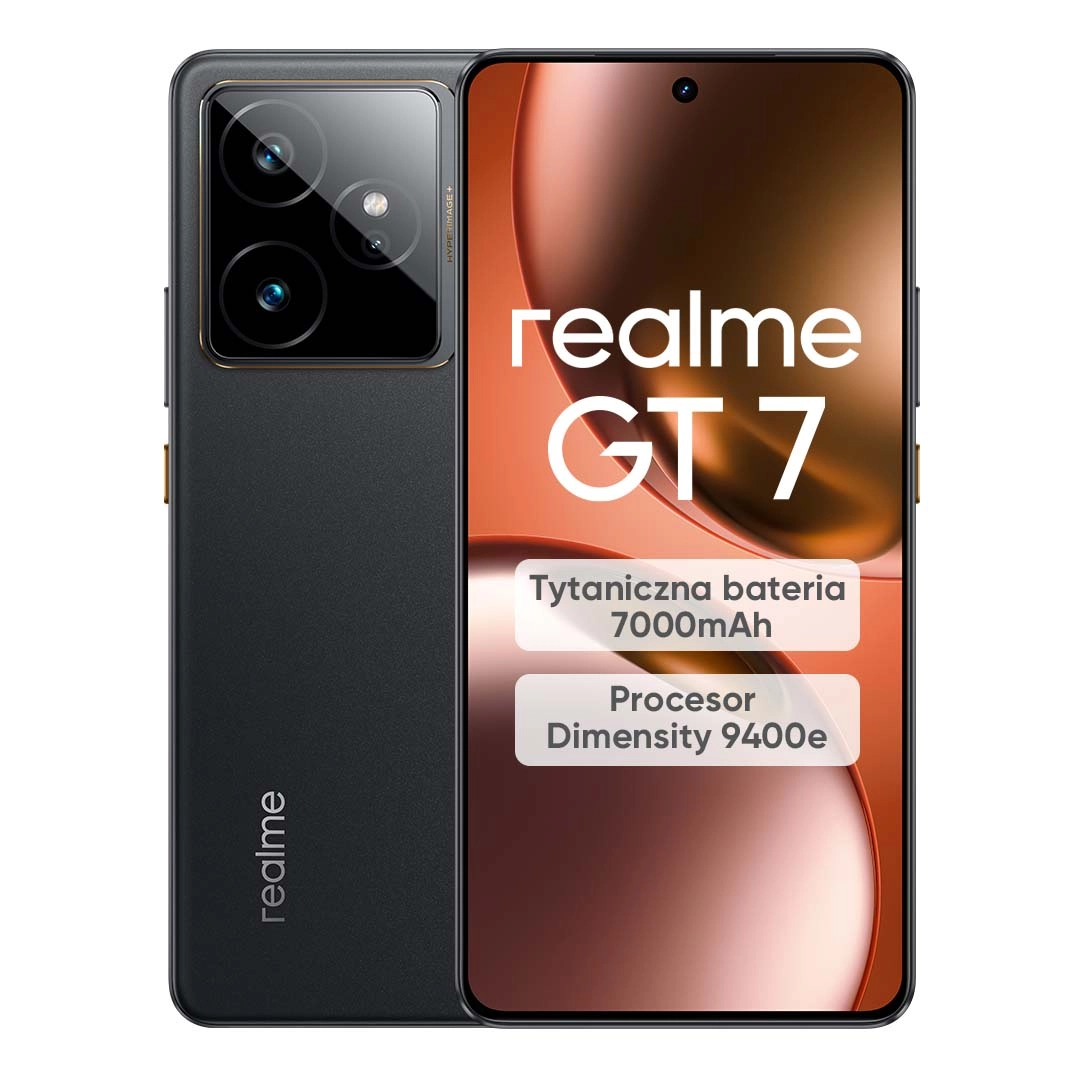 Smartfon realme GT 7 12/512GB Funkcje AI 6,78" 120Hz 50Mpix Czarny