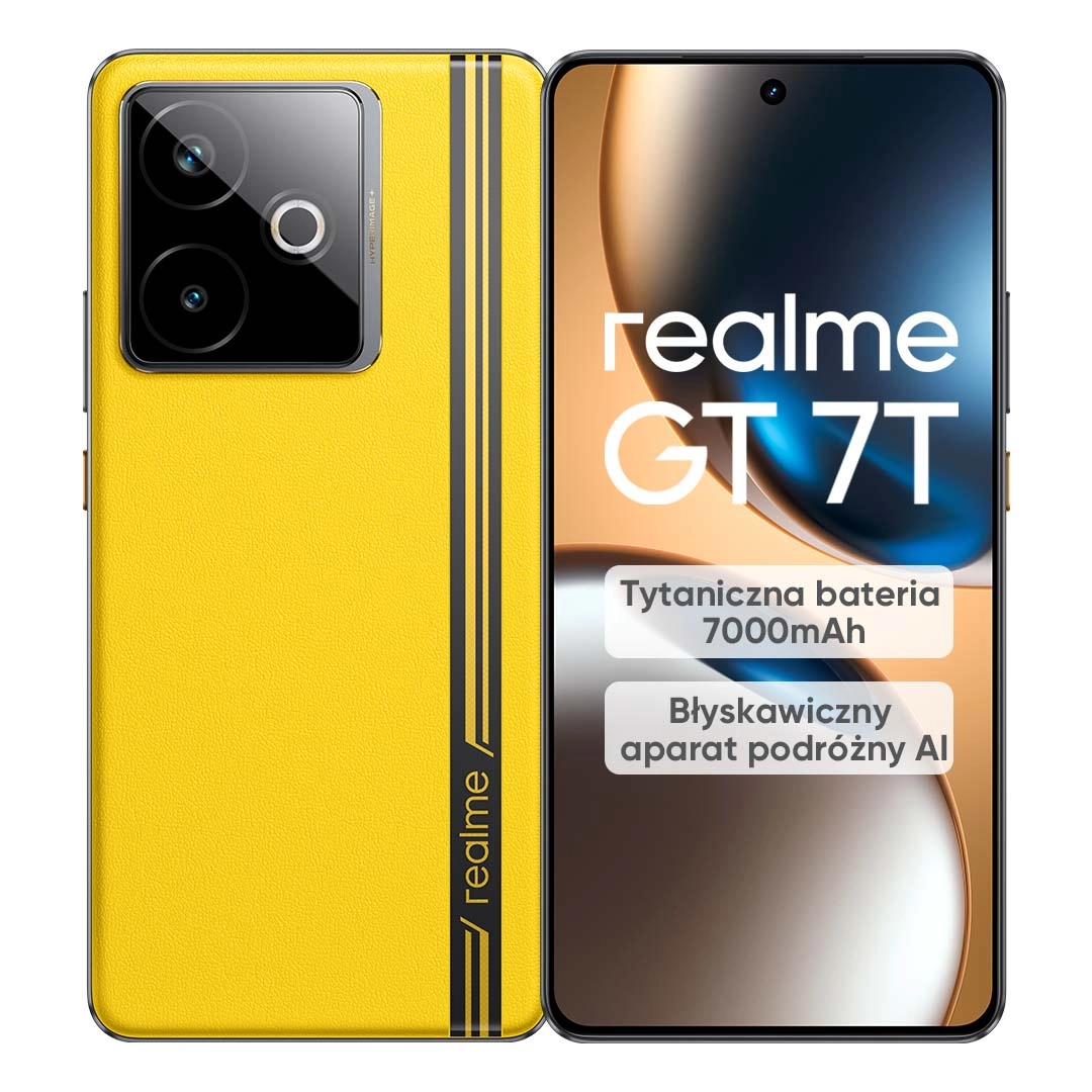 Smartfon realme GT 7T 12/512GB Funkcje AI 6,8" 120Hz 50Mpix Żółty