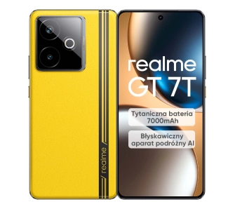 Smartfon realme GT 7T 12/512GB Funkcje AI 6,8" 120Hz 50Mpix Żółty