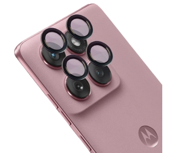 Szkło hartowane Bizon na aparat z aplikatorem Snap Lens do Motorola Edge 60 Fusion czarna ramka