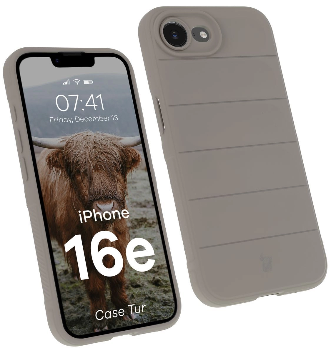 Etui Bizon Tur do iPhone 16e Jasnoszary