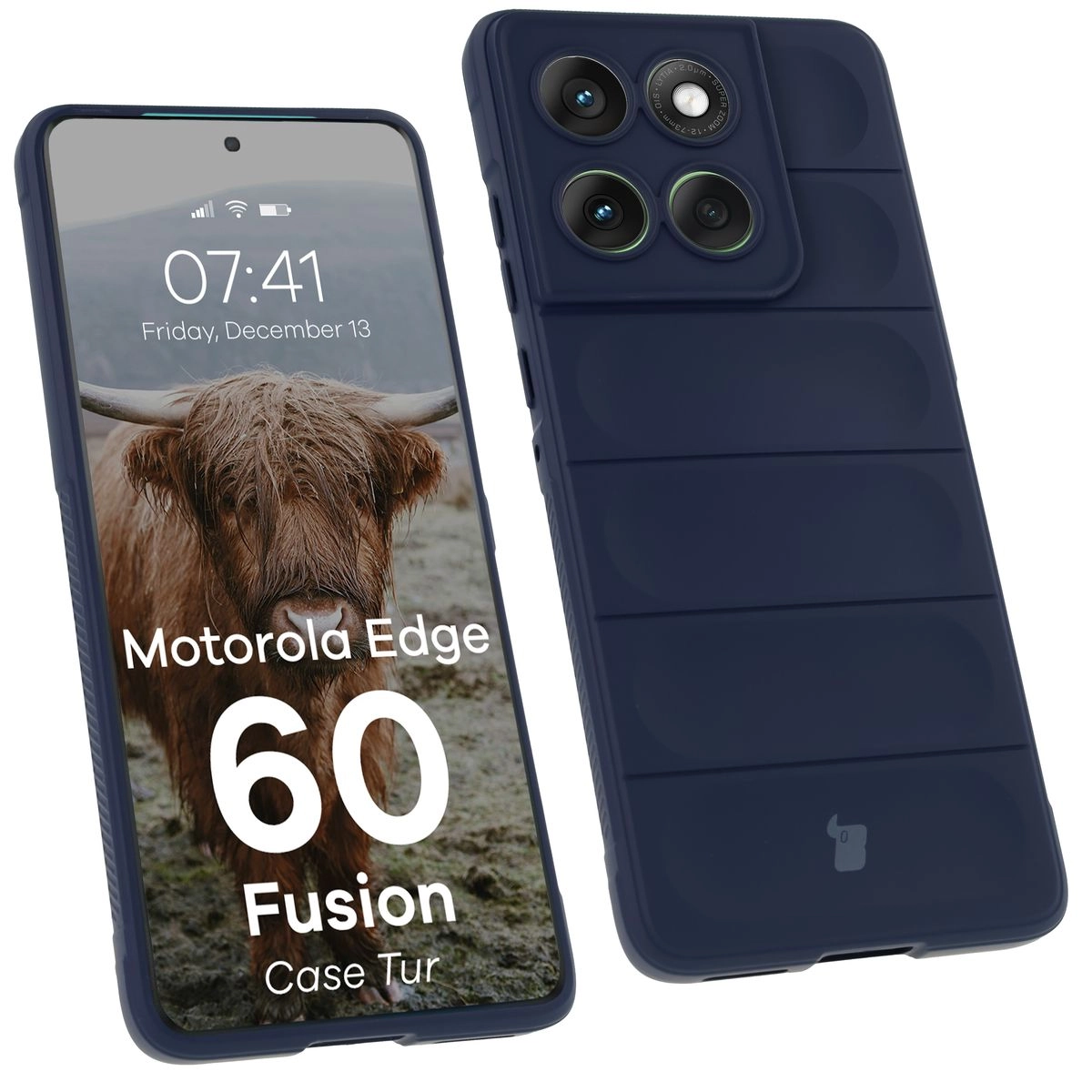 Etui Bizon Tur do Motorola Edge 60 Fusion Granatowy