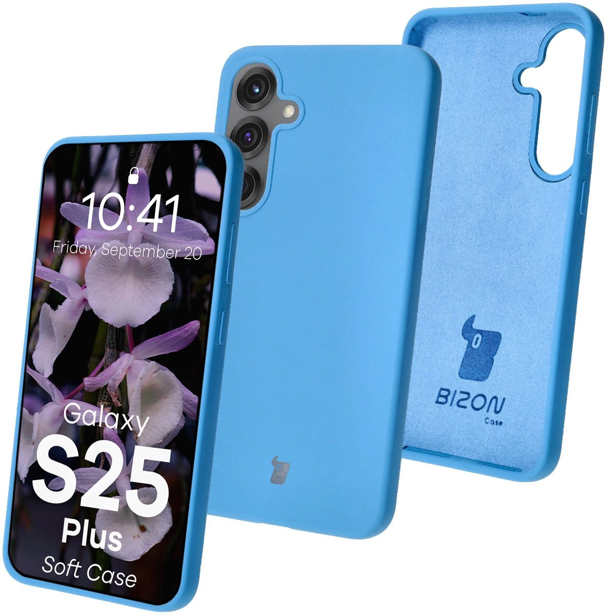 Etui Bizon Silikonowe Soft do Galaxy S25 Plus Niebieski