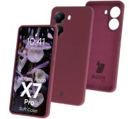 Bizon Silikonowe Soft do Poco X7 Pro Śliwkowy