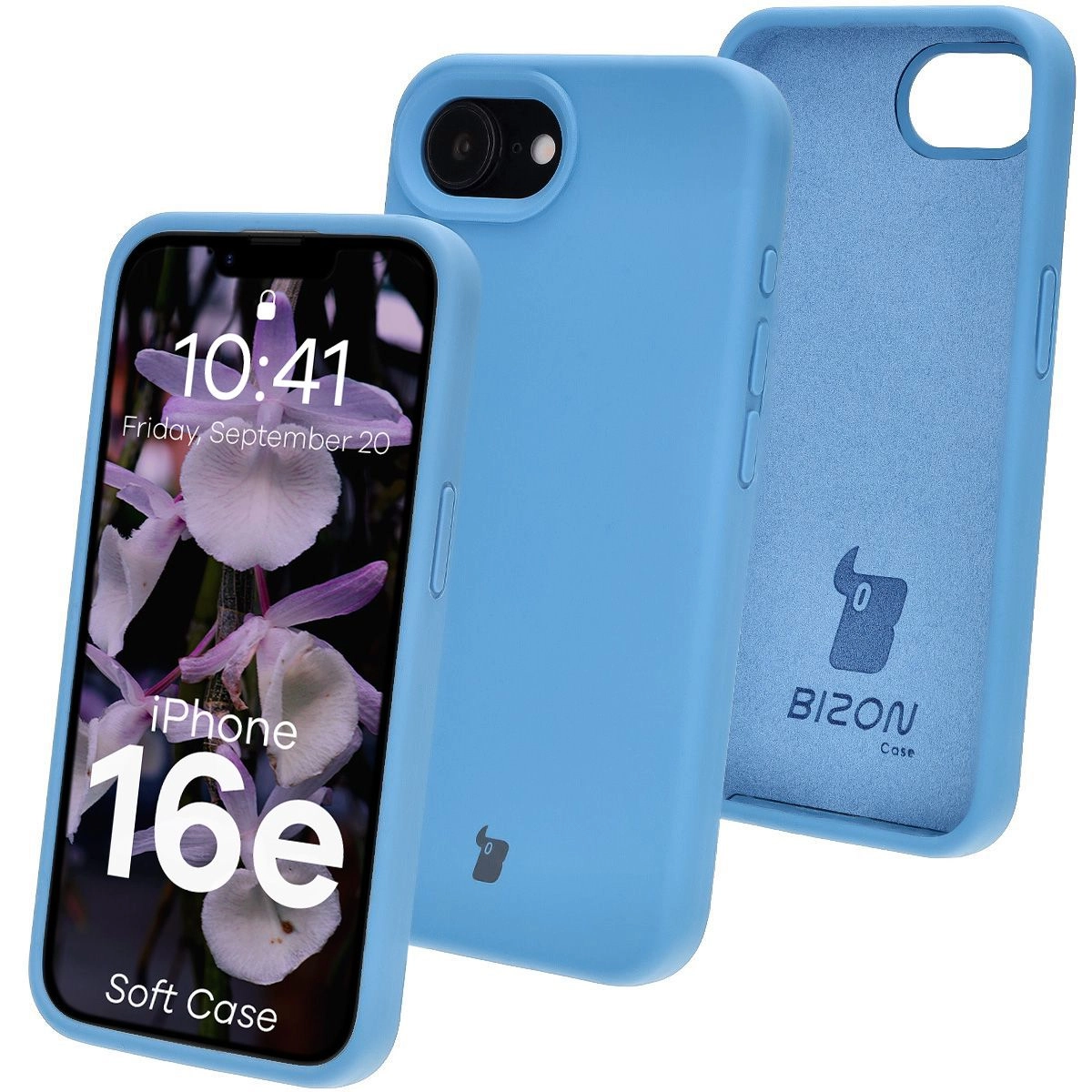 Etui Bizon Silikonowe Soft do iPhone 16e Niebieski