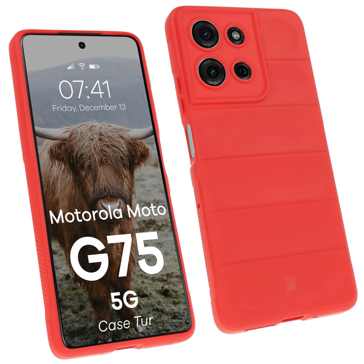 Etui Bizon Tur do Motorola Moto G75 5G Czerwony