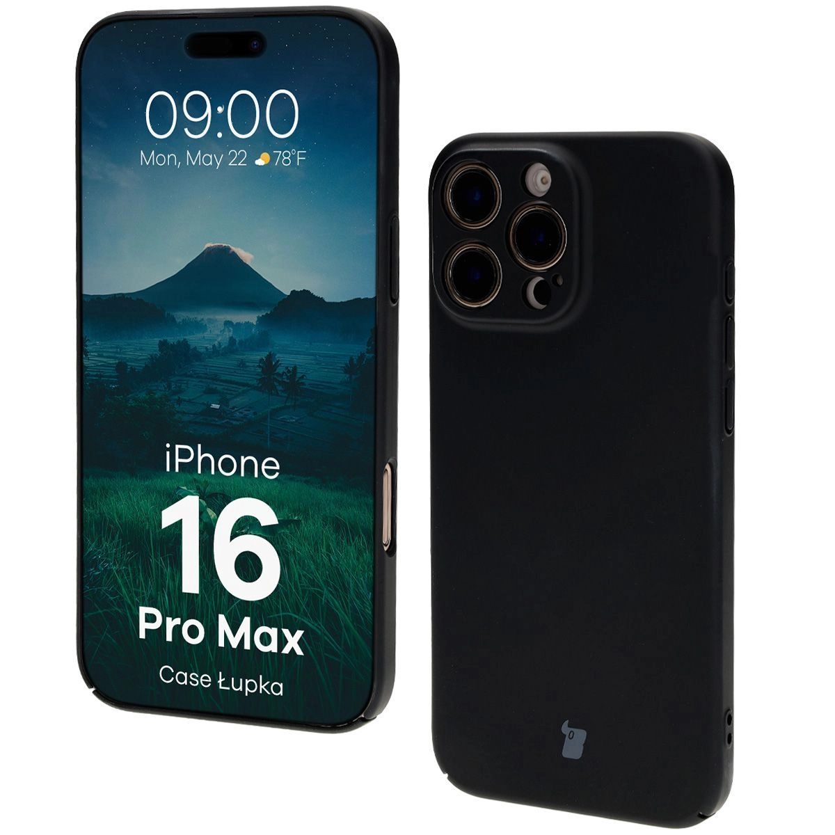 Etui Bizon Łupka do iPhone 16 Pro Max Czarny