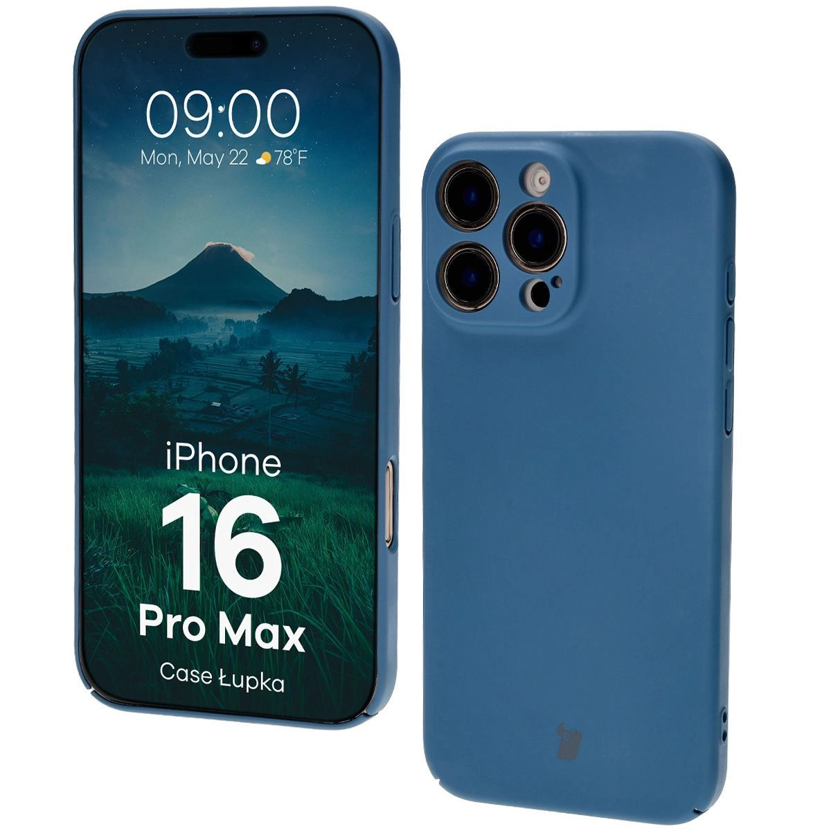 Etui Bizon Łupka do iPhone 16 Pro Max Niebieski