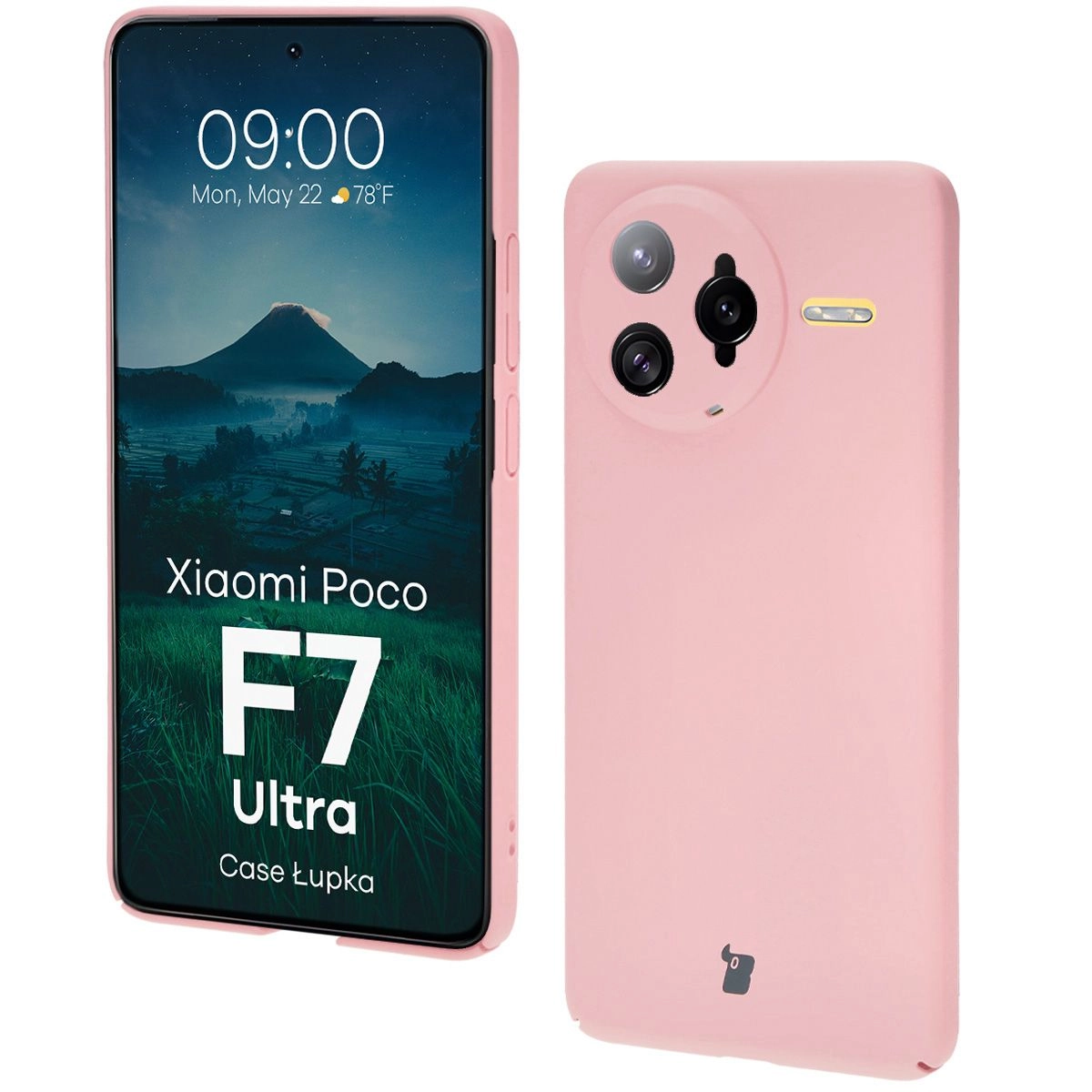 Etui Bizon Łupka do Xiaomi Poco F7 Ultra Różowy