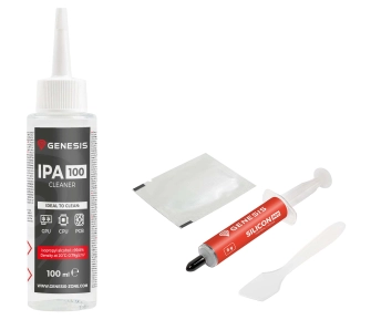 Pasta termoprzewodząca Genesis Silicon 900 8g + IPA 100 Cleaner 100ml